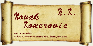 Novak Komerović vizit kartica